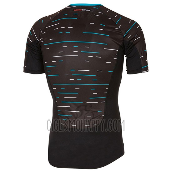 Sky Cycling Jersey Bib Short 2017 Short Sleeve Black and Light Blue